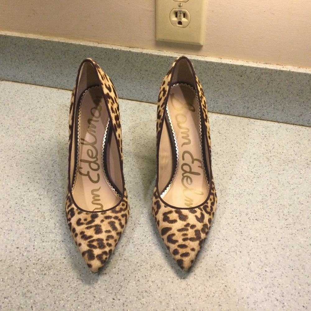 Sam Edelman Women’s 8.5M Hazel Pointed Toe Pump Animal Leopard Print